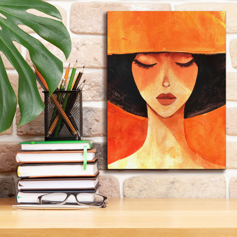 «Lady In Orange» par Svetlana Aleynikova, art mural sur toile, H 16 po x l 12 po