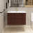 29.92 In. W X 18.31 In. D X 20.4 In. H Single Sink Wall-Mounted Bath Vanity In Deep Walnut With White Ceramic Top