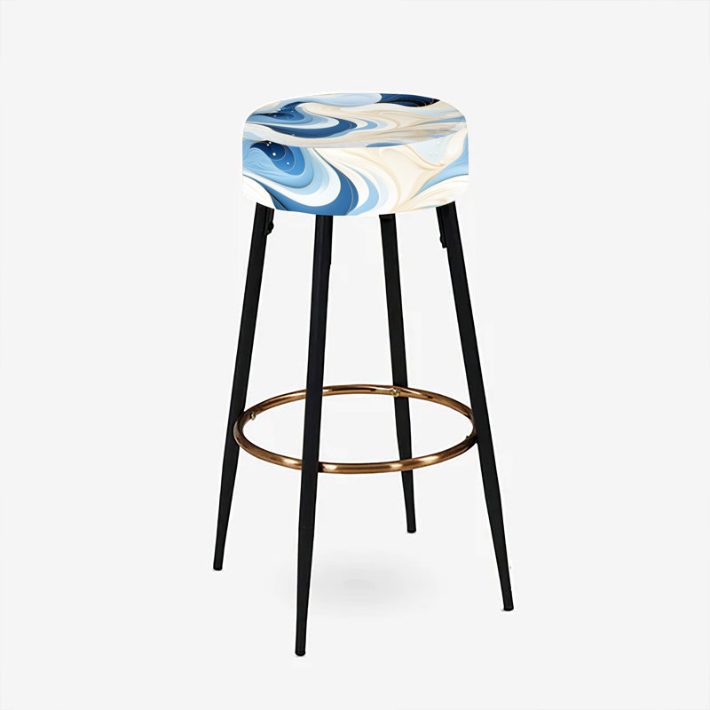 Ensemble de 2 tabourets de bar abstraits à motif bord de mer