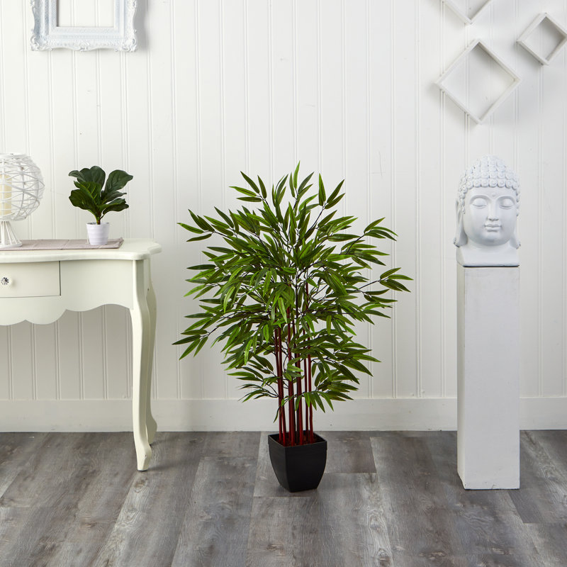 Arbre de bambou artificiel dans un pot de fleurs, H 48 po x l 34 po x p 27 po