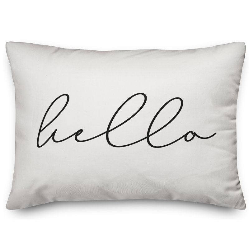  Housse et insert de coussin d'extérieur Hello Thin, Blanc cassé / noir