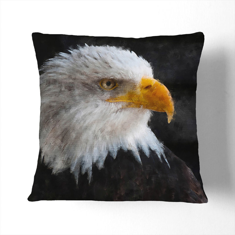 Bald Eagle Vol.2 Painting Scatter Cushion, White, 55cm H x 55cm W x 20cm D
