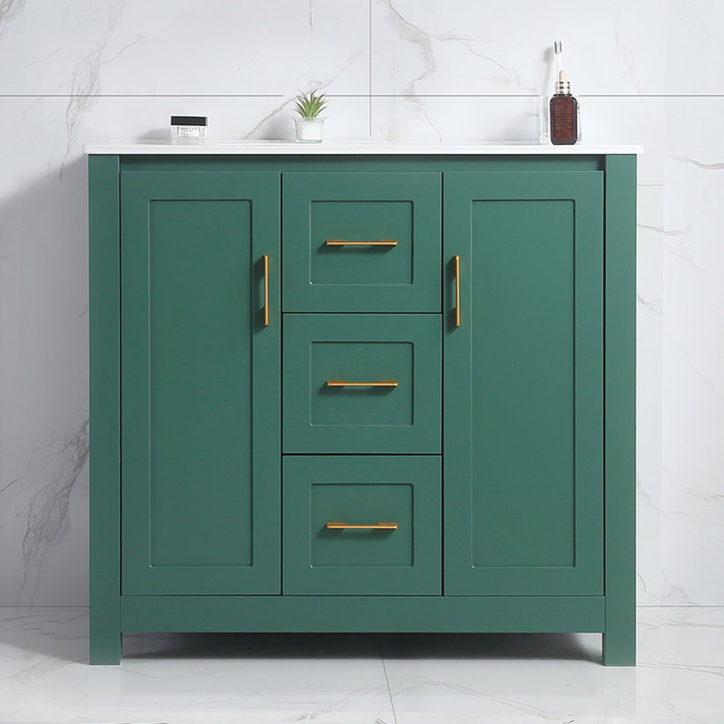 36" Bathroom Vanity With Sink, Green