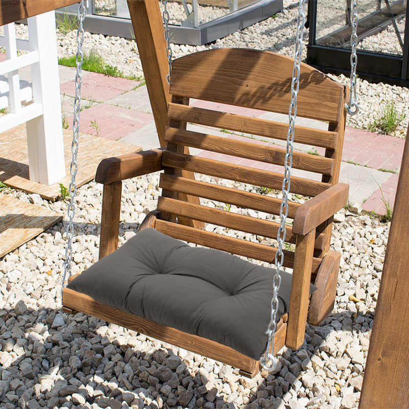 Garden Bench Seat and Back Cushion, Dark Grey, 10cm H x 60cm L x 40cm W