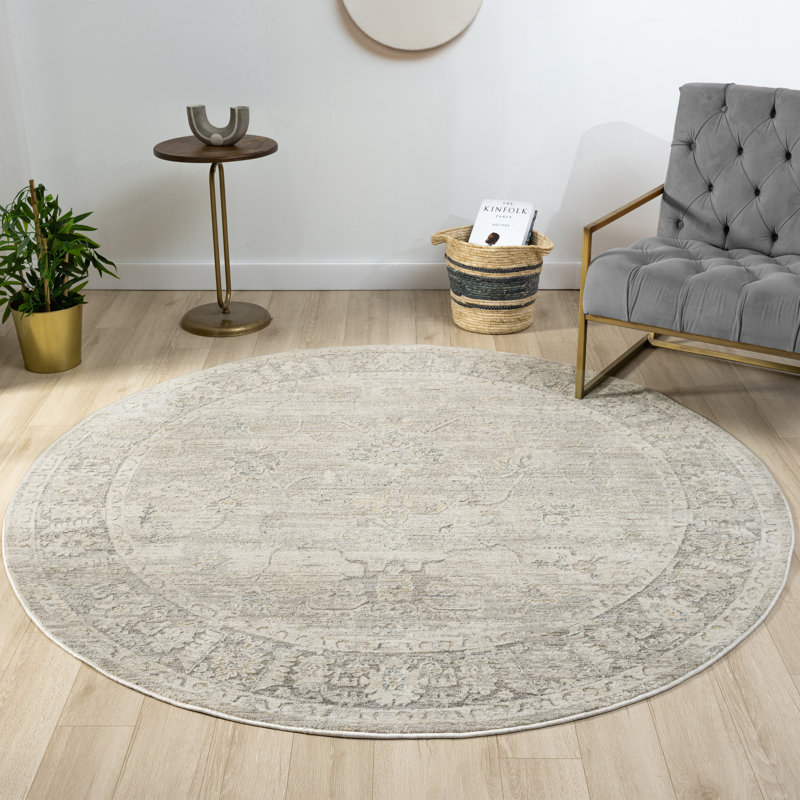 Tapis d'intérieur tissé à la machine Kwamane, Rond 6 pi