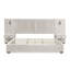 Grand lit tapissier en chenille avec tête de lit plissée, lit plateforme en bois massif avec table d'appoint, aucun sommier nécessaire, beige-211709675-211709677