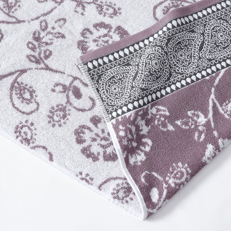 Modern Threads Ophelia 6-Piece Reversible Yarn Dyed Jacquard & Solid Towel Set – 100% Cotton, Quick Dry & Absorbent Bath, Hand & Washcloths
