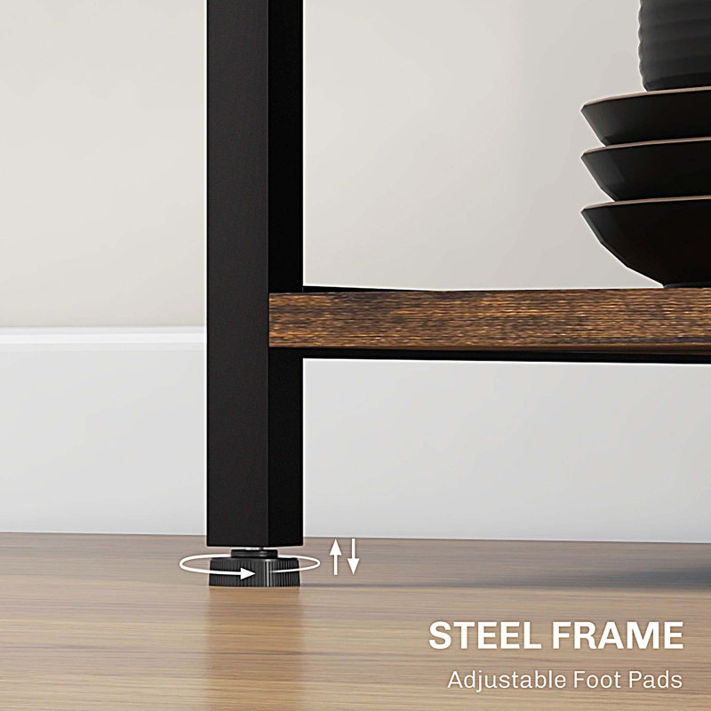 Étagère de boulanger avec prise de courant et lumières DEL, étagères de boulanger multiples pour cuisines avec rangement et support pour micro-ondes