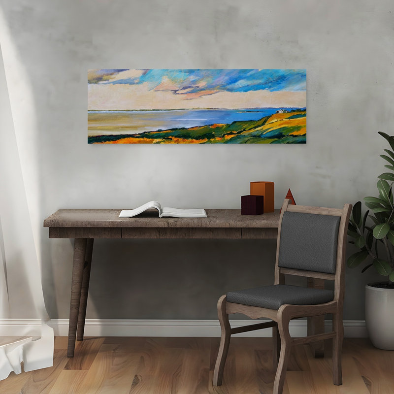 Seaside Golden Fields by Maxine Shore - Wrapped Canvas Panoramic Print, 91.44 cm H x 30.48 cm W