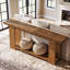 Console extra longue en bois massif, table d'entrée de ferme de 79 po avec rangement, table de canapé derrière le salon, couloir