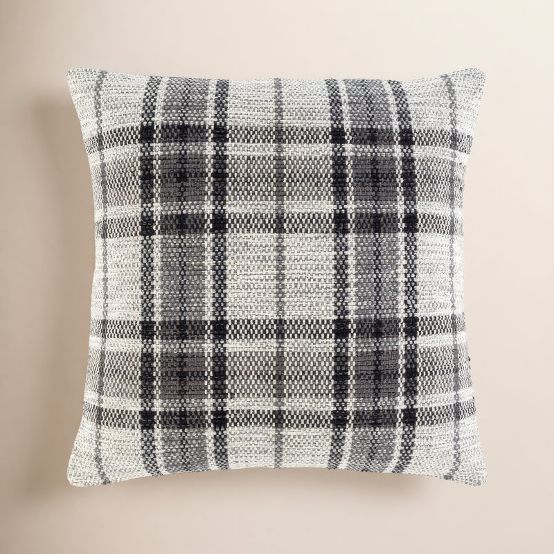 Carillon Plaid Cotton Pillow Cover, 20" x 20"