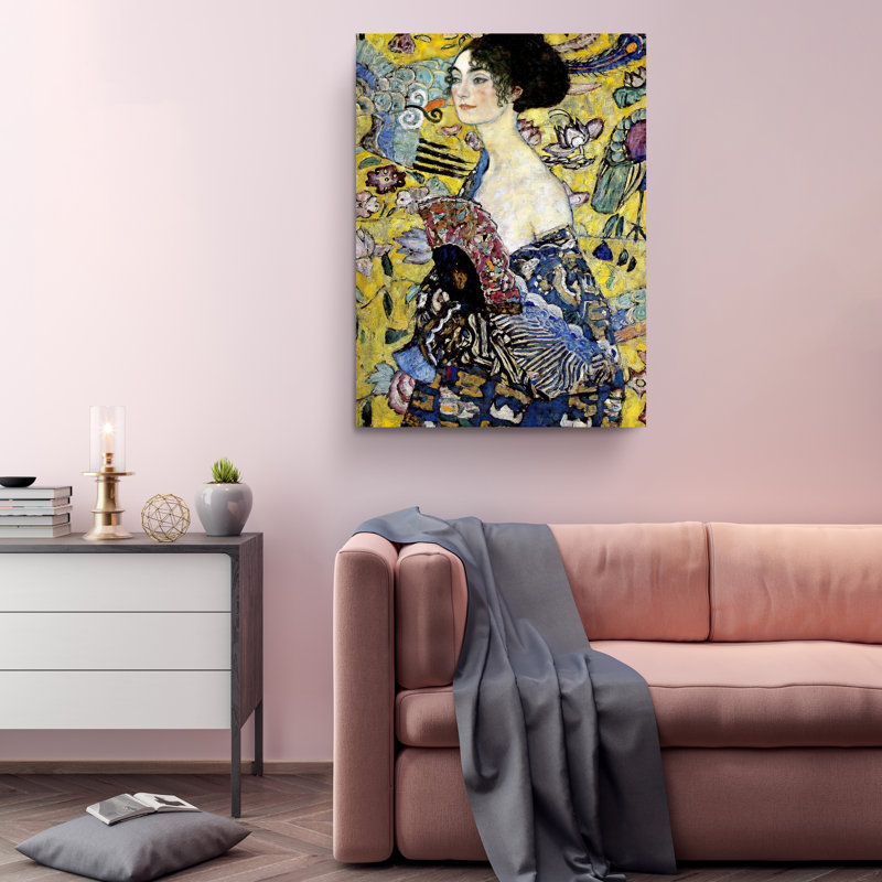 «Lady With A Fan Reproduction» par Gustav Klimt, 36" H x 24" W