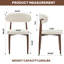 Ensemble de 2 chaises de salle à manger en métal recouvertes de tissu moderne pour la salle à manger, beige
