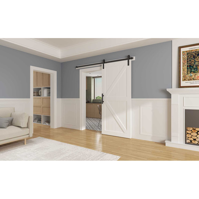     Porte de grange en bois manufacturé 36 po x 84 po sans trousse de quincaillerie d'installation 36 po x 84 po