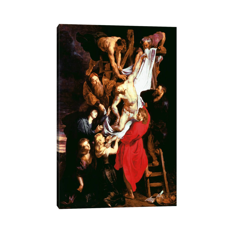 The Descent From The Cross, Central Panel Of The Triptych, 1611-14 by Peter Paul Rubens - Wrapped Canvas Painting