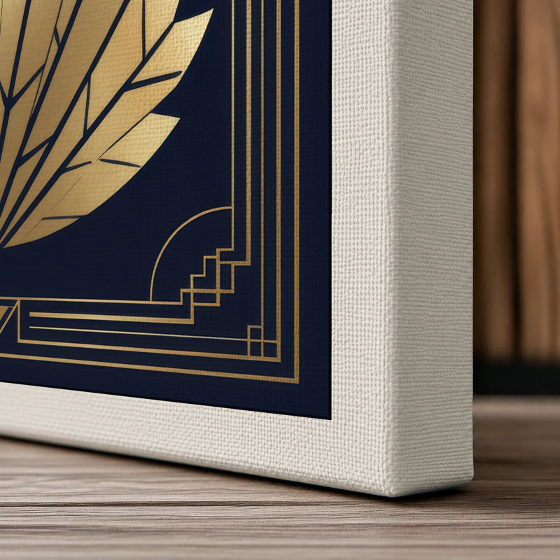 Gilded Swan Art Deco - Wrapped Canvas, 18x12 - 45.7 x 30.5 cm, Cream Border