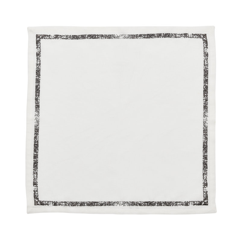 Impression Napkin, White/Gunmetal