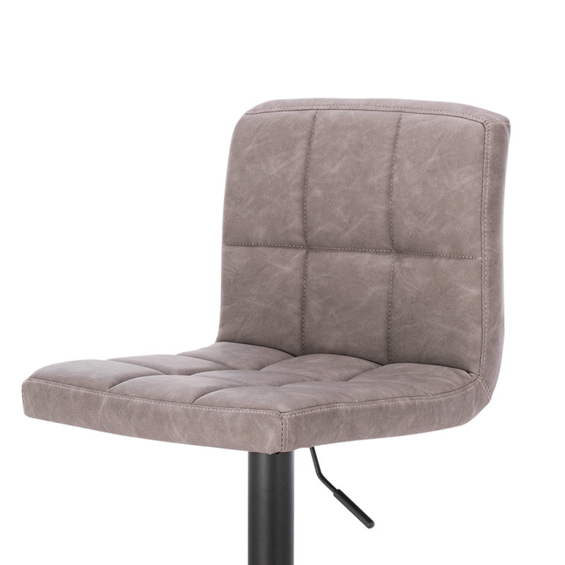 Deristin Swivel Upholstered Adjustable Height Counter Stool with Metal Frame, Anthracite, 2