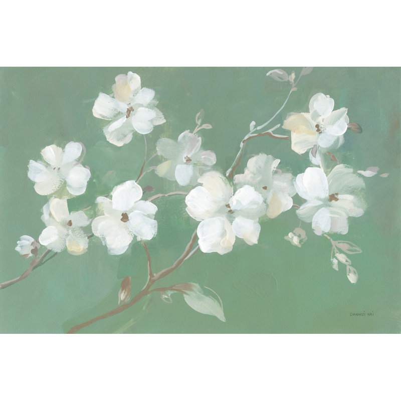 «Blossoms on Sage» par Danhui Nai - reproduction, H 24 po x l 36 po, Toile tendue
