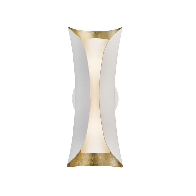 Josie 2 Light Wall Sconce, Gold Leaf/White