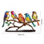 Ornement de statue d'oiseaux colorés