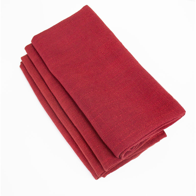 Ensemble de 4 serviettes en tissu bourgogne, Bourgogne