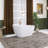 59" Glossy White Acrylic Freestanding Soaking Bathtub