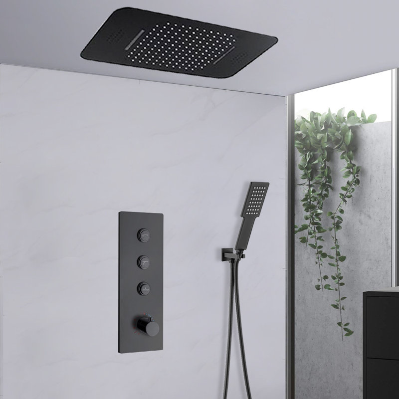 Système de douche thermostatique encastré au plafond 20 po x 14 po BathSelect Isernia