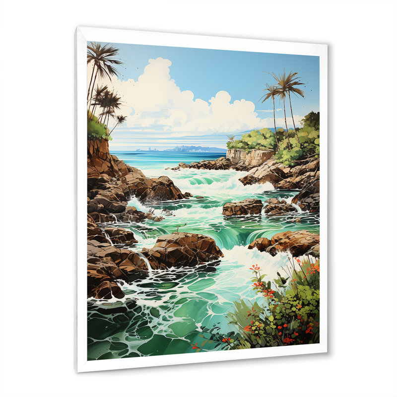 Photo de plage, vibrations tropicales - Nautique et plage, impressions sur toile, L 34 po x H 44 po, Cadre photo blanc