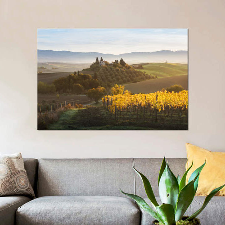 «Autumn in Tuscany I», reproduction de photo sur toile, H 12 po x l 18 po x P 1,5 po