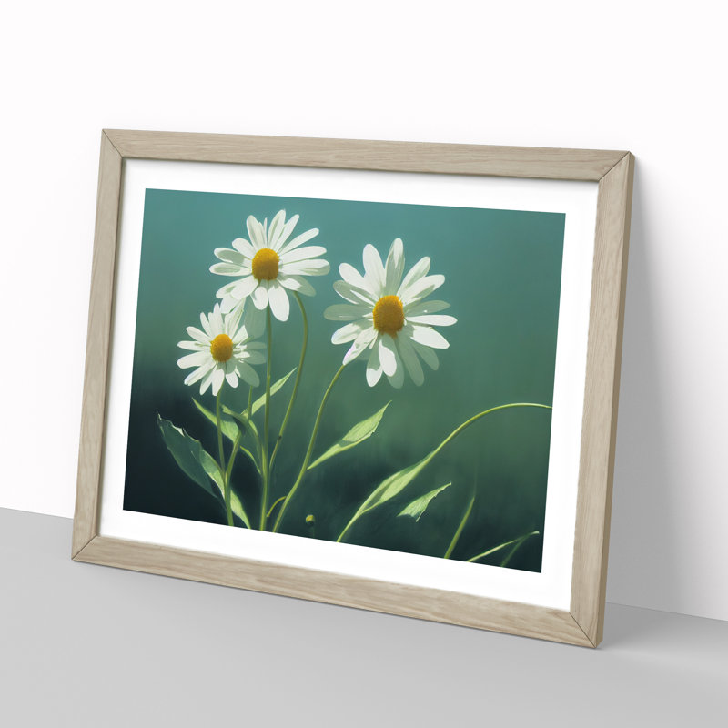 Cosmopolitan Daisy Flowers - Framed Print, 46cm H x 64cm W x 2cm D, Oak Framed