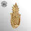 Heurtoir de porte ananas au fini laiton antique - Quincaillerie de style antique rétro pour porte d'entrée avant, H 8 po-120212744