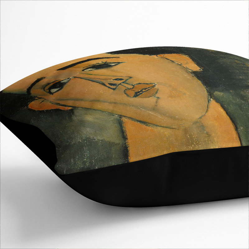 Juan Gris Square Throw Cushion, Black, 40cm H x 40cm W x 15cm D