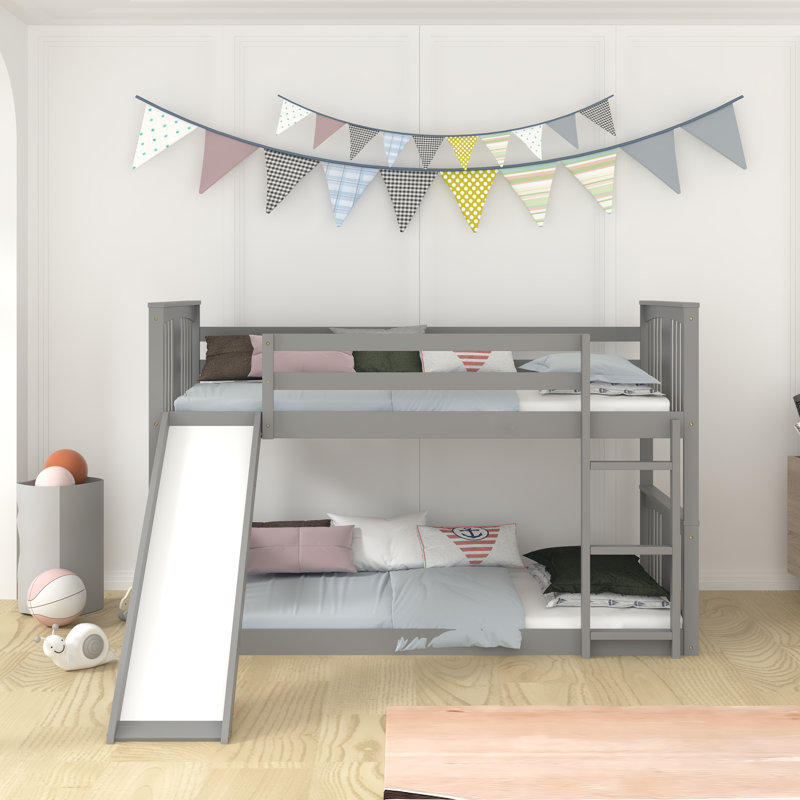Gelena Kids Bunk Bed, Twin, Gray