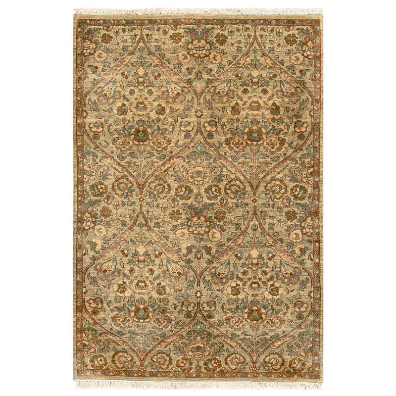 Wool Oriental Area Rug in Brown