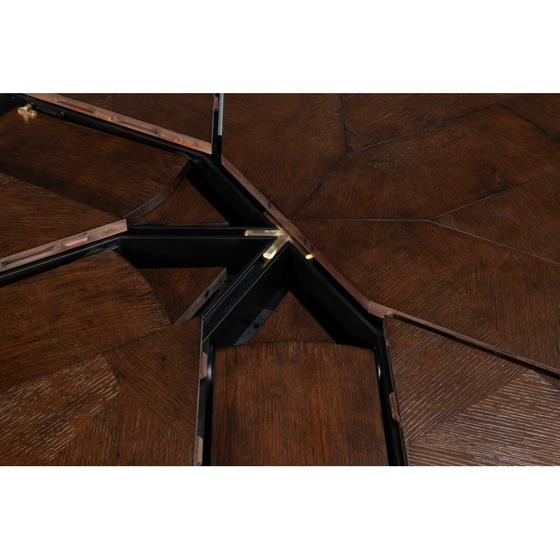 Giselle Round Dining Table, Burnt Brown Oak, 30"H x 55"L x 55"W