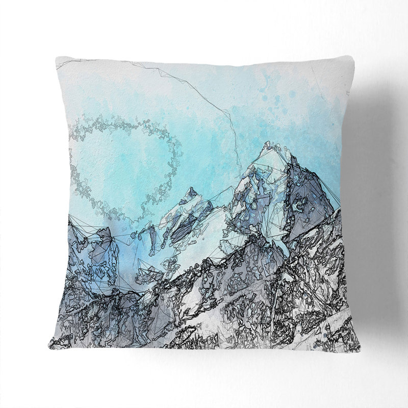 Mountain Cushion with Filling, 40cm H x 40cm W x 15cm D, Stone