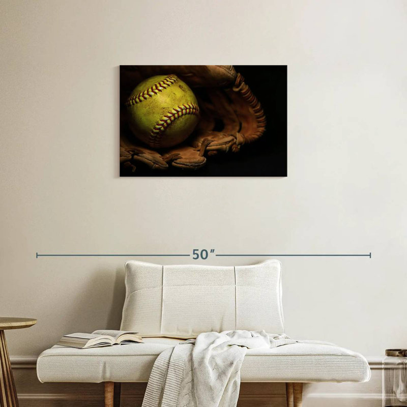 Softball And Glove, 20" H x 30" W