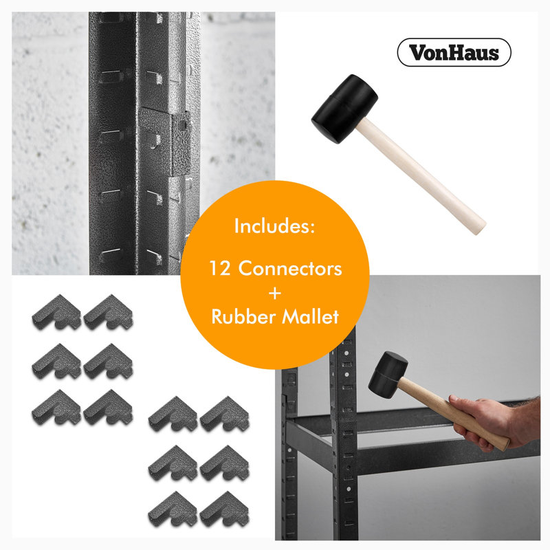 90cm W Steel Height -Adjustable Shelving Unit