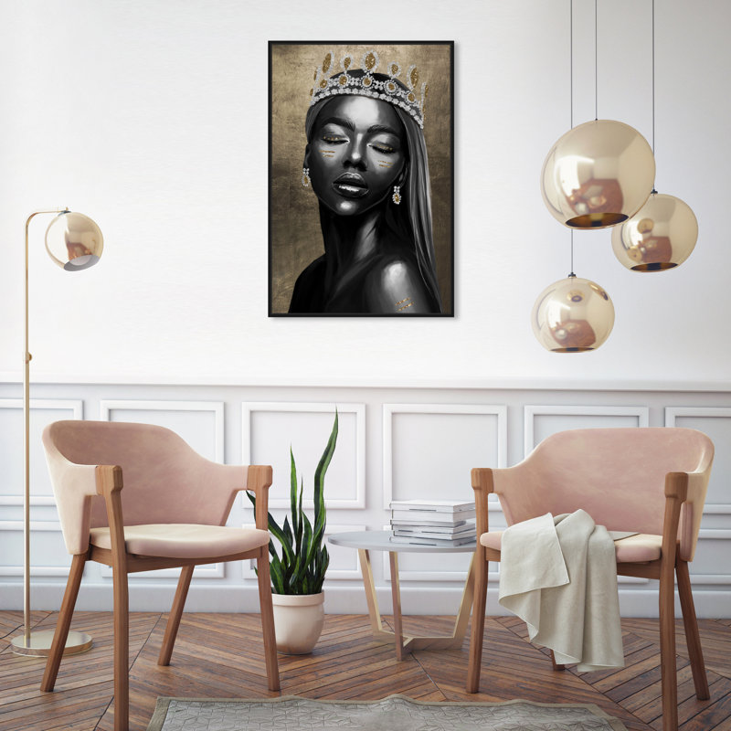 Princesse platine - Impression sur toile, Toile avec cadre noir, H 30 po x l 20 po