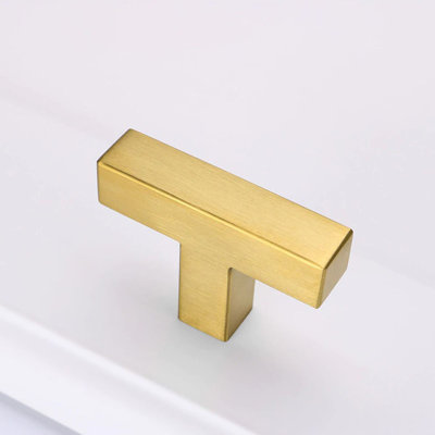 Classica 2" Square Brushed Nickel T Bar Knob - Contemporary Hardware for Drawers & Cabinets - 25 Pack