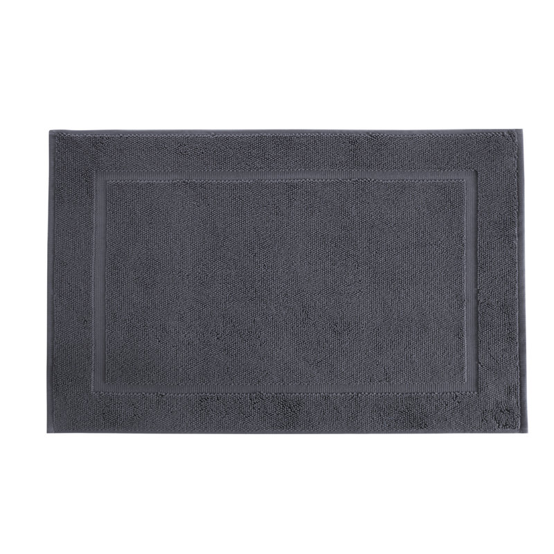 Lerins Solid Color Bath Mat Floor Towel, Granite