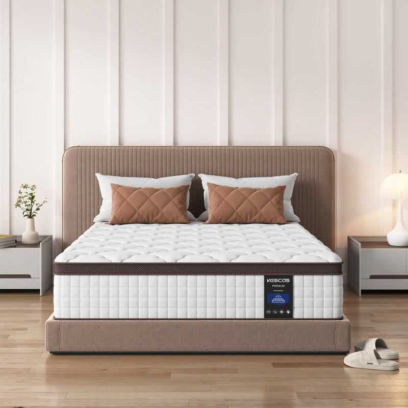 Serweet Hybrid Mattress – Medium Firm with Bamboo Charcoal Memory Foam & Zoned Coils, 10"–14", Full, 12"