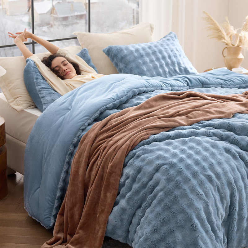 Bedsure Comforter Sets - 3-Piece, Twin, Slate Blue