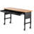 Adjustable Height Wood Workbench with Metal Frame and Power Outlets