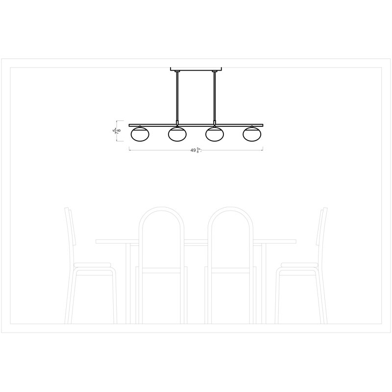 Vibi 4-Light Chandelier, Burnished Brass