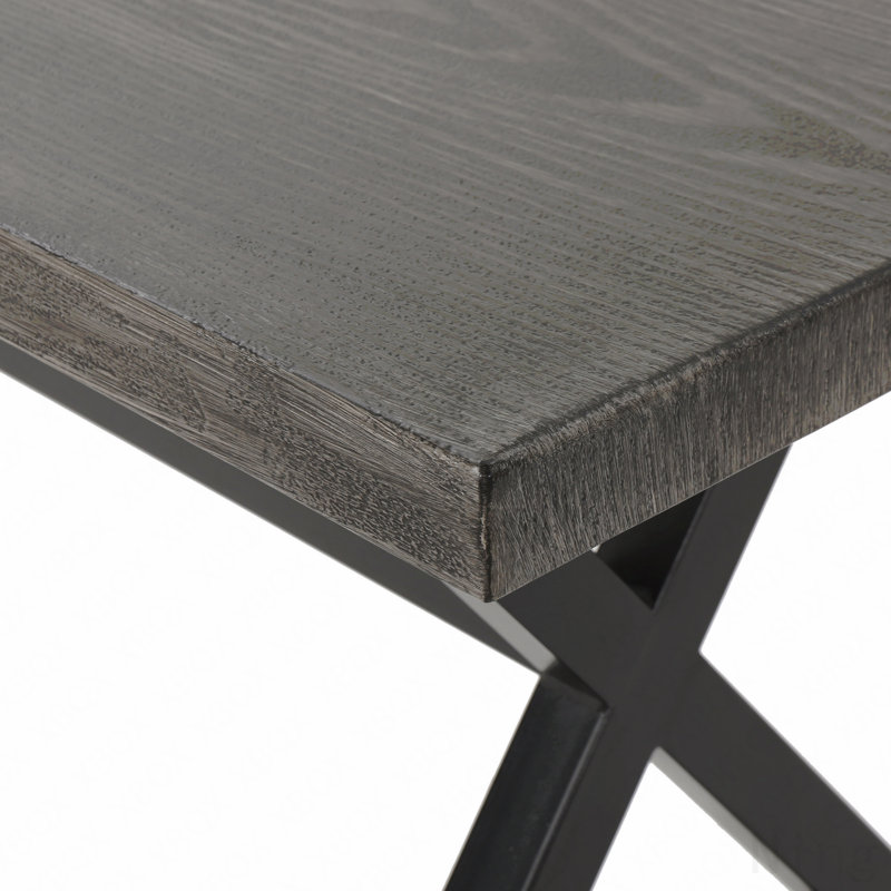 Banc de salle à manger d'extérieur en aluminium avec structure en acier, gris / noir