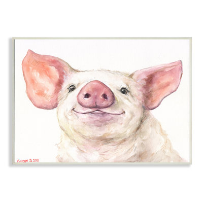 Grande tête de cochon, peinture à l'aquarelle