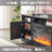 Chimira 63'' W TV Stand with Electric Fireplace Included, Antique Black & Oak -1590903625