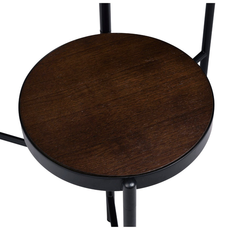 Support pour plante pliable à trois niveaux en métal noir avec dossier ouvert, 18 po de largeur, 19 po de profondeur, 30 po de hauteur, 9 lb